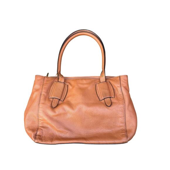 Ralph Lauren Cognac Glove Tanned Leather Tote Satchel Heritage Logo - Picture 3 of 7